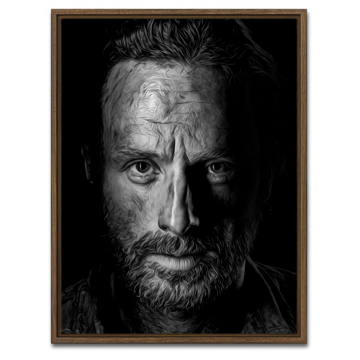 AUTO-MOCKUP WHITE | Portrait the walking dead | 1 Piece | Walnut Framed Canvas | group=3x4