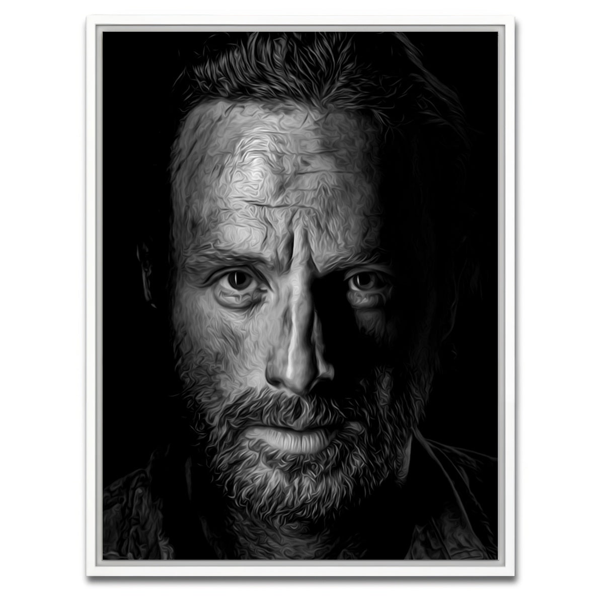 AUTO-MOCKUP WHITE | Portrait the walking dead | 1 Piece | White Framed Canvas | group=3x4