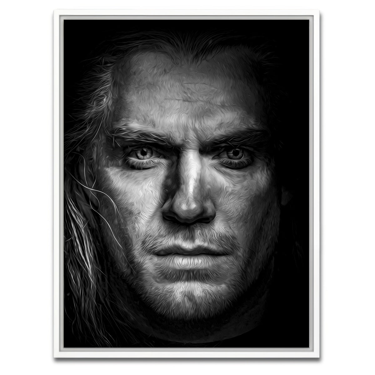 AUTO-MOCKUP WHITE | Portrait the witcher | 1 Piece | White Framed Canvas | group=3x4