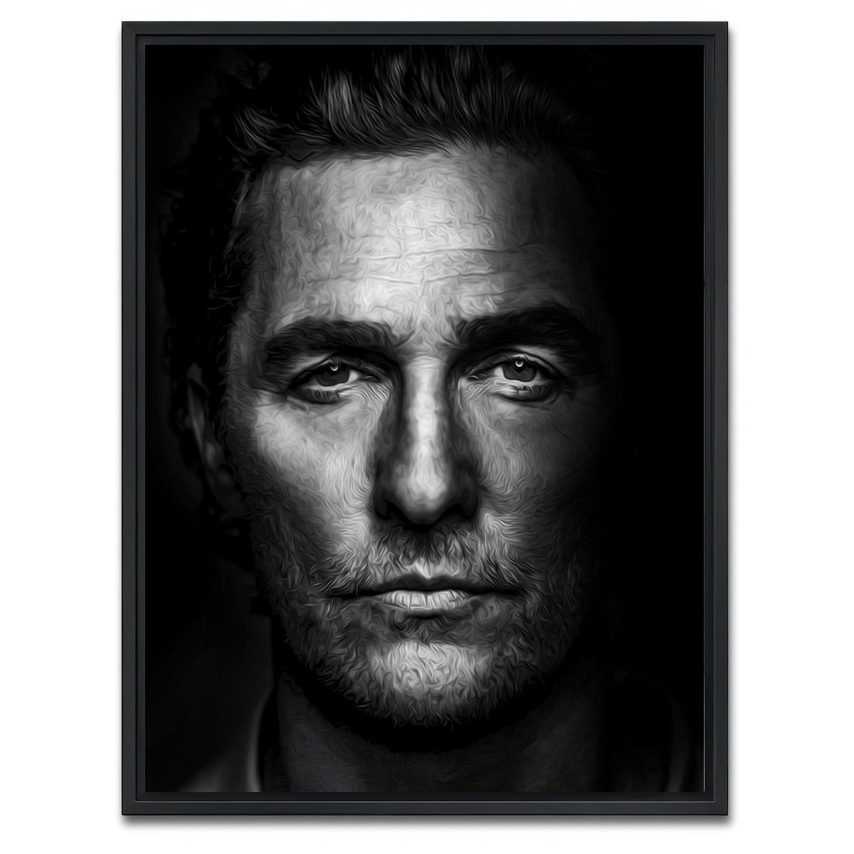 AUTO-MOCKUP WHITE | Portrait true detective | 1 Piece | Black Framed Canvas | group=3x4