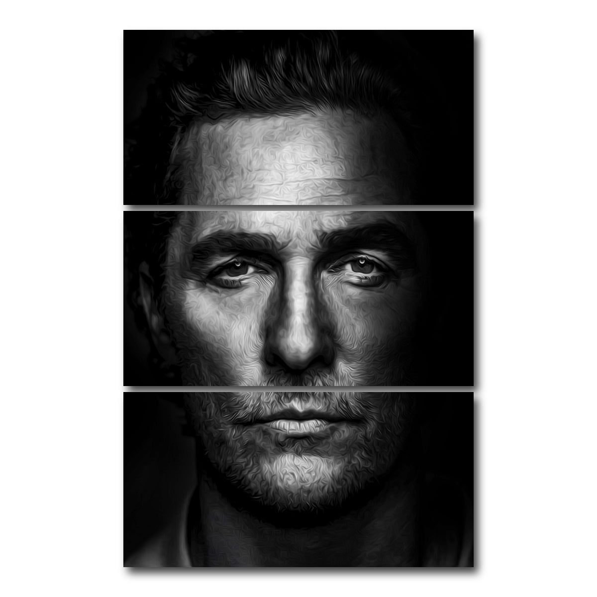 AUTO-MOCKUP WHITE | Portrait true detective | 3 Piece | Gallery Wrap Canvas | group=12x24_stacked