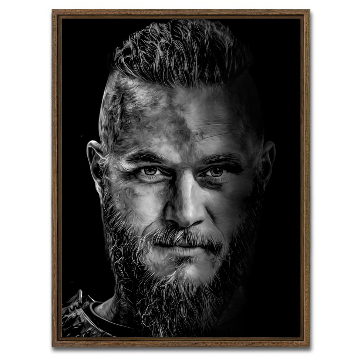 AUTO-MOCKUP WHITE | Portrait vikings | 1 Piece | Walnut Framed Canvas | group=3x4