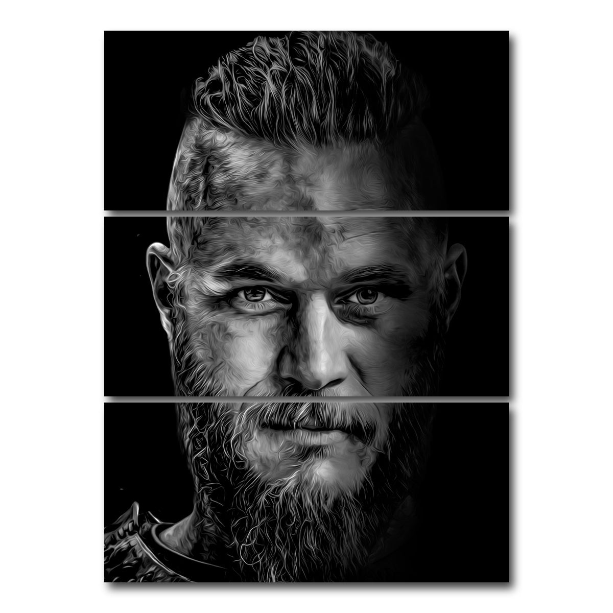 AUTO-MOCKUP WHITE | Portrait vikings | 3 Piece | Gallery Wrap Canvas | group=8x18_stacked