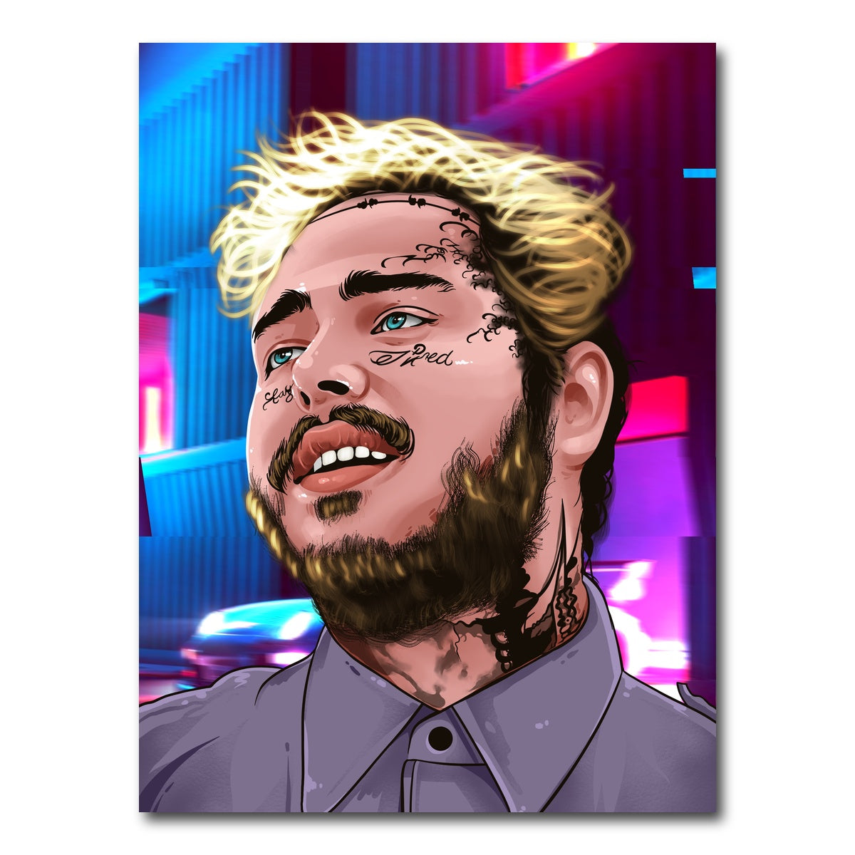 AUTO-MOCKUP WHITE | Post Malone Retro | 1 Piece | Gallery Wrap Canvas | group=3x4