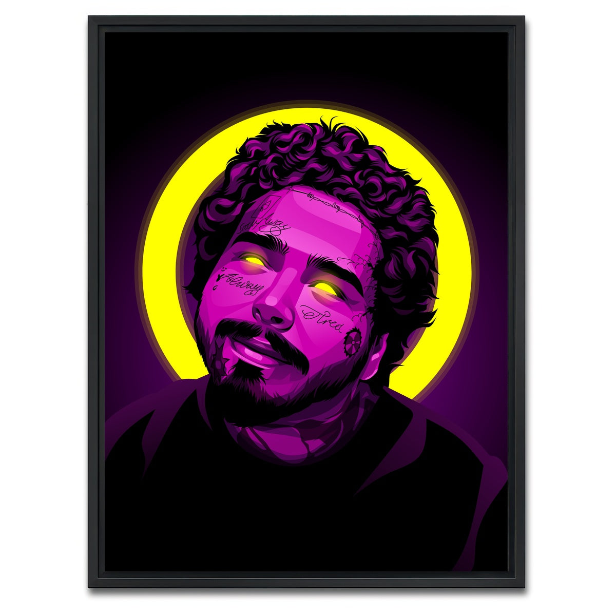 AUTO-MOCKUP WHITE | Post Malone | 1 Piece | Black Framed Canvas | group=3x4