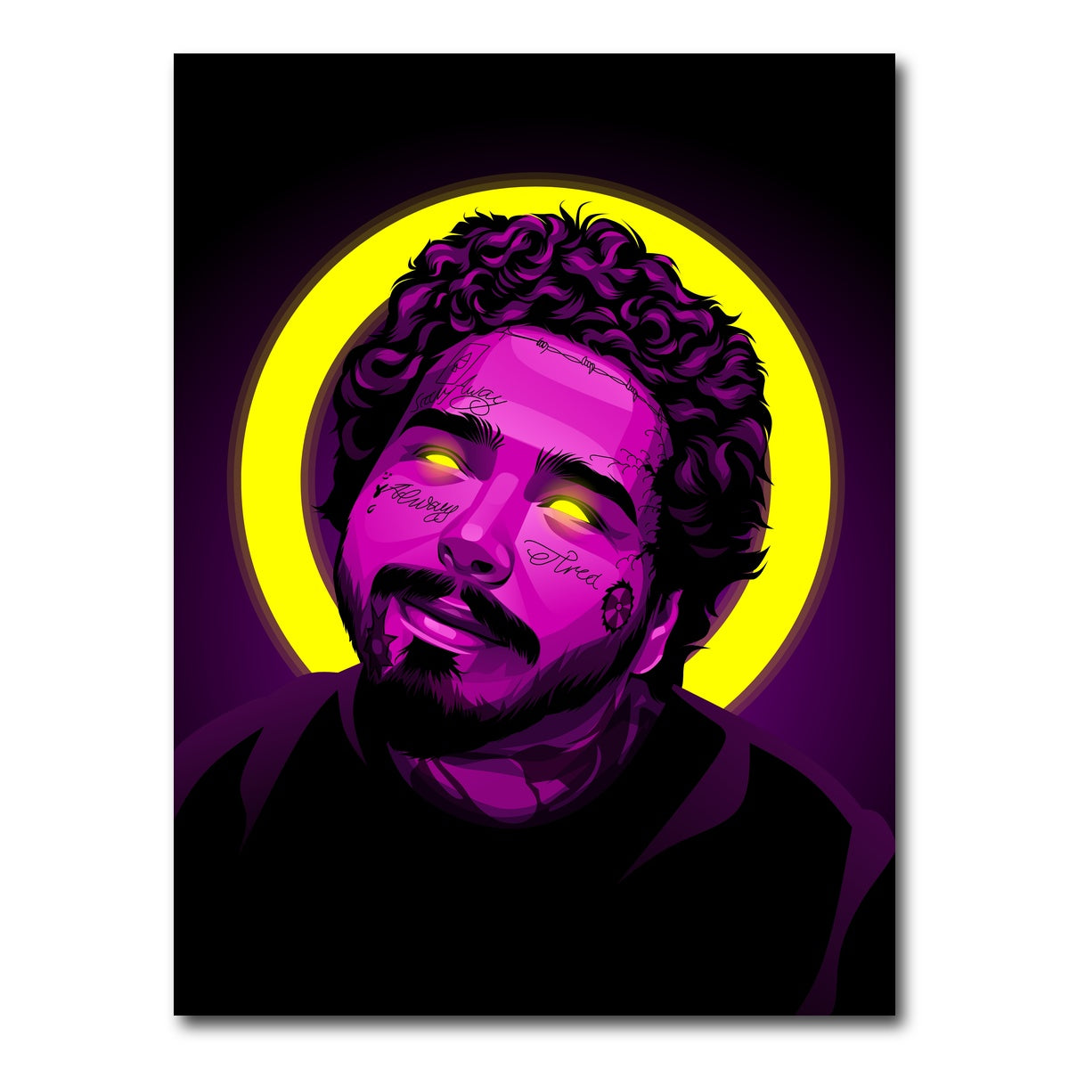 AUTO-MOCKUP WHITE | Post Malone | 1 Piece | Gallery Wrap Canvas | group=3x4