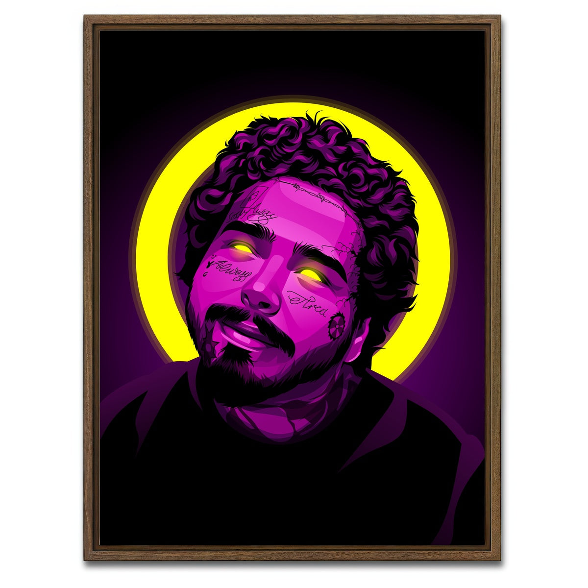 AUTO-MOCKUP WHITE | Post Malone | 1 Piece | Walnut Framed Canvas | group=3x4