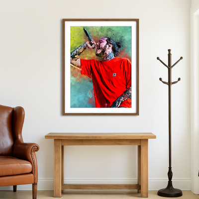 AUTO-MOCKUP ROOM | Post Malone Abstract Wall Art