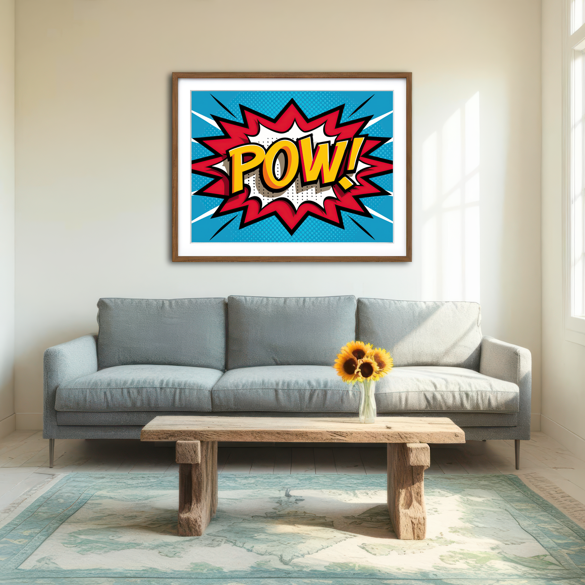 AUTO-MOCKUP ROOM | Pow Comic Wall Art