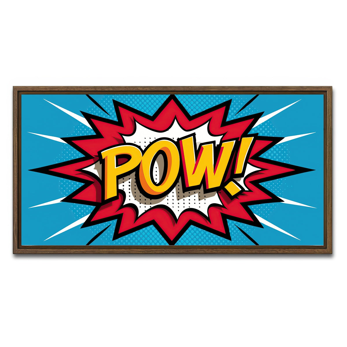 AUTO-MOCKUP WHITE | Pow Comic | 1 Piece | Walnut Framed Canvas | group=2x1