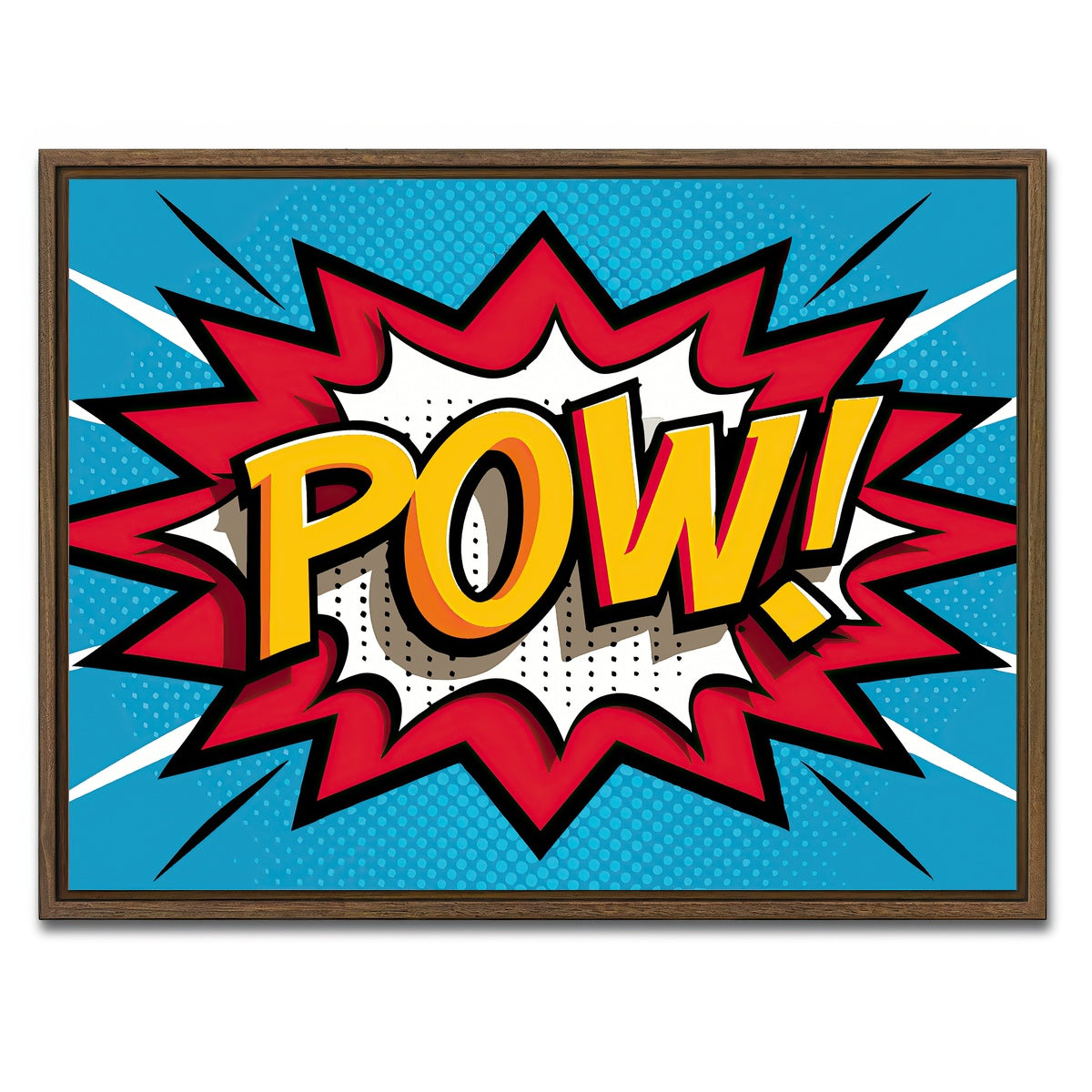 AUTO-MOCKUP WHITE | Pow Comic | 1 Piece | Walnut Framed Canvas | group=4x3