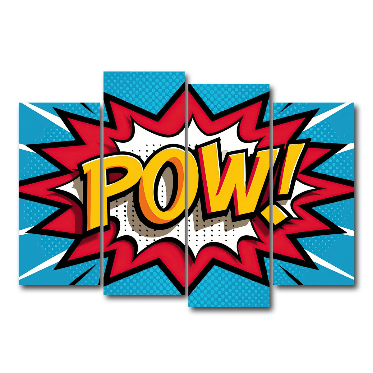 AUTO-MOCKUP WHITE | Pow Comic | 4 Piece | Gallery Wrap Canvas | group=4_normal