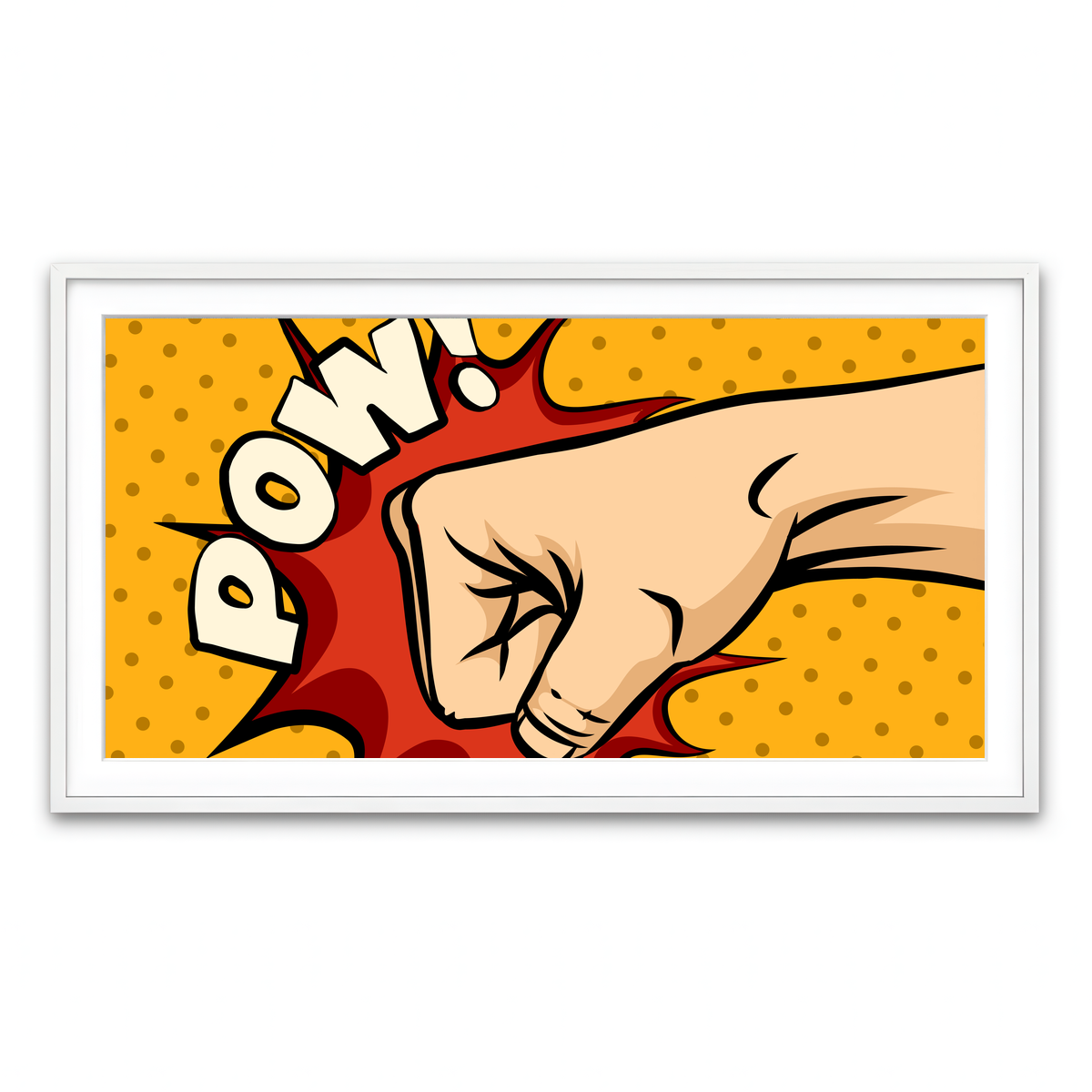 Framed Print 2x1 White