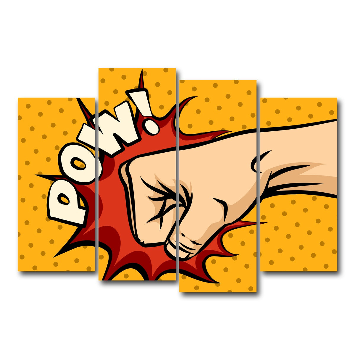 AUTO-MOCKUP WHITE | Pow | 4 Piece | Gallery Wrap Canvas | group=4_normal