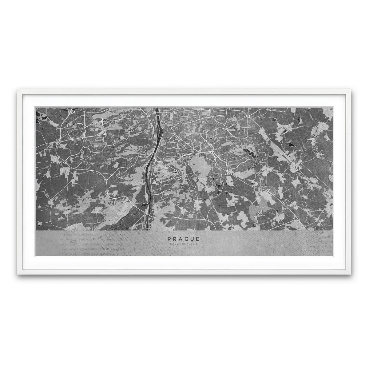 Framed Print 2x1 White