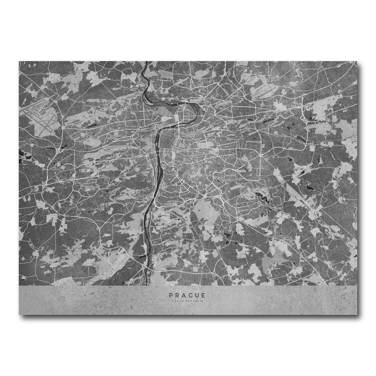 AUTO-MOCKUP WHITE | Prague Map 2 | 1 Piece | Gallery Wrap Canvas | group=4x3