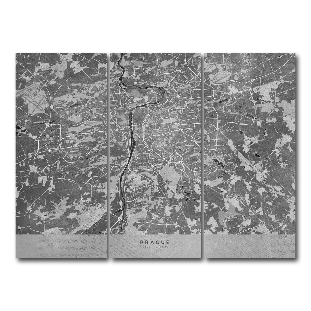 AUTO-MOCKUP WHITE | Prague Map 2 | 3 Piece | Gallery Wrap Canvas | group=8x18