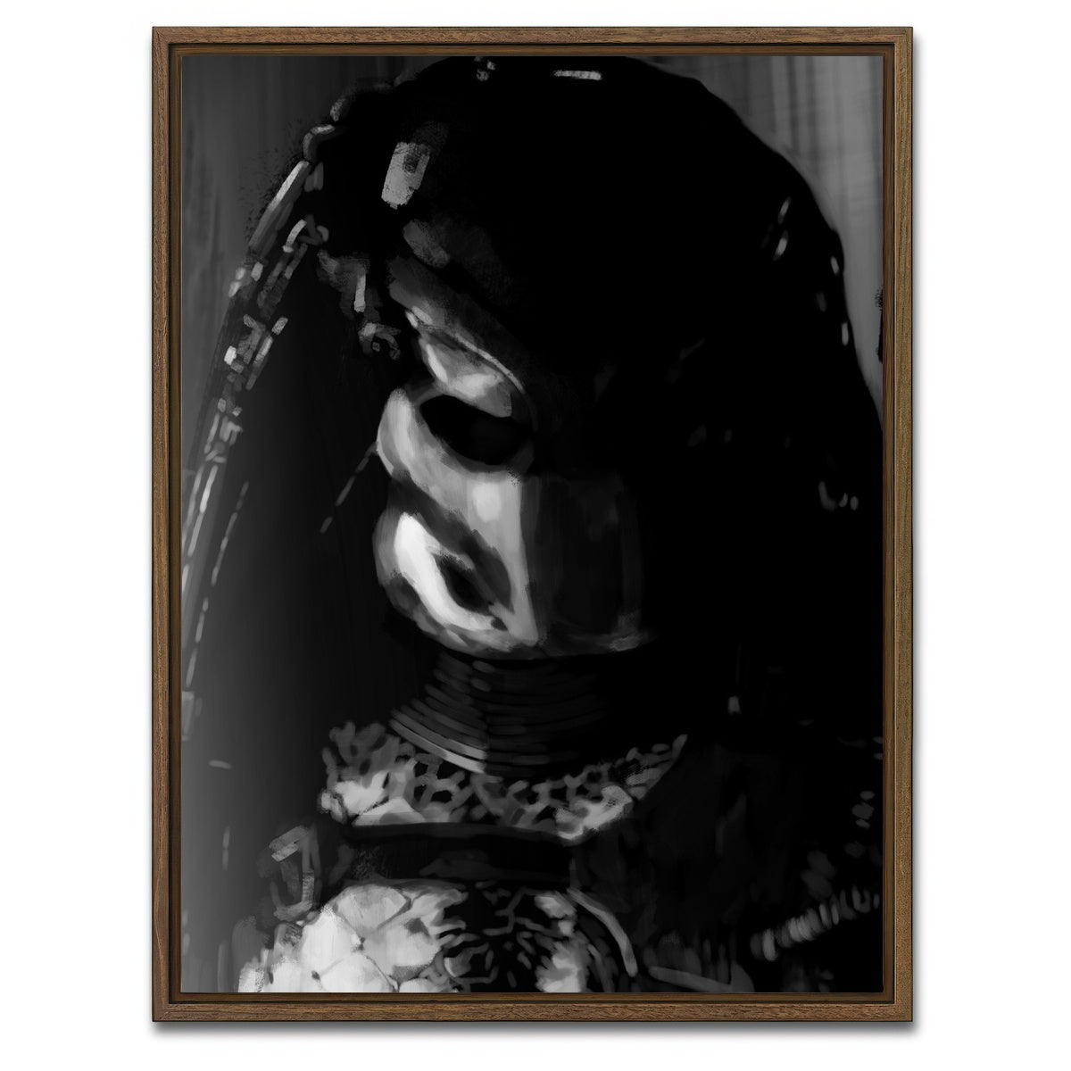 AUTO-MOCKUP WHITE | Predator Noir | 1 Piece | Walnut Framed Canvas | group=3x4