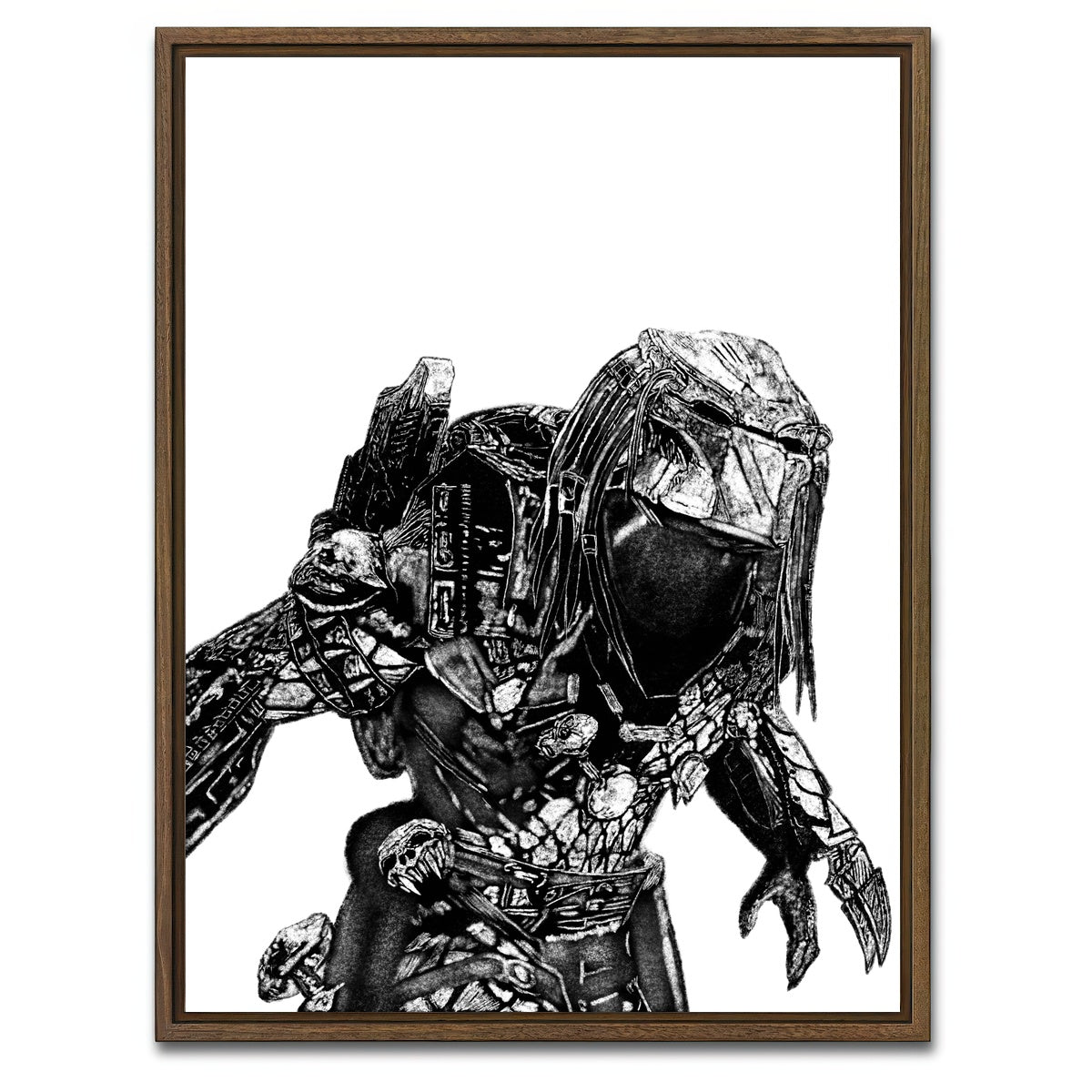 AUTO-MOCKUP WHITE | Predator Sketch | 1 Piece | Walnut Framed Canvas | group=3x4