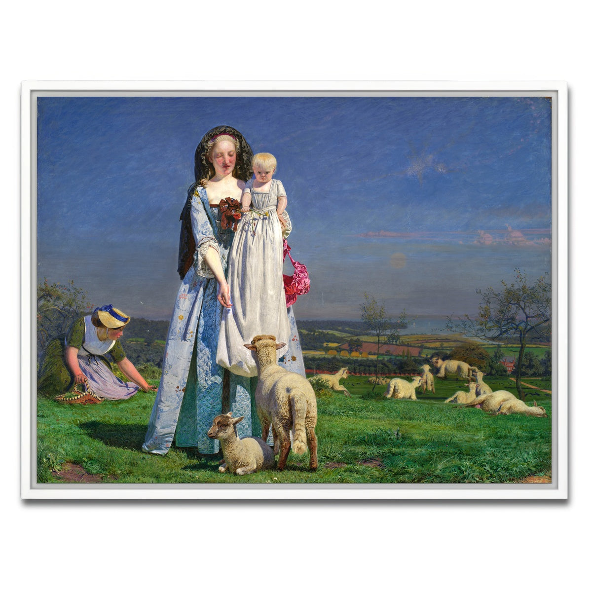 AUTO-MOCKUP WHITE | Pretty Baa-Lambs | 1 Piece | White Framed Canvas | group=4x3