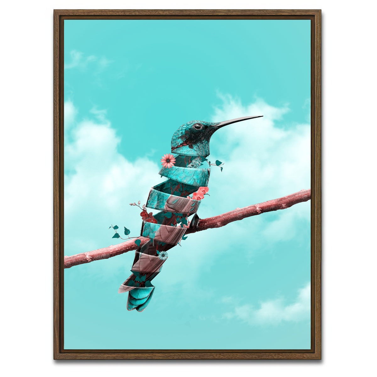 AUTO-MOCKUP WHITE | Pretty Bird | 1 Piece | Walnut Framed Canvas | group=3x4
