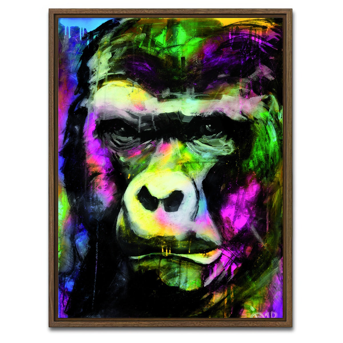 AUTO-MOCKUP WHITE | Primate 1 | 1 Piece | Walnut Framed Canvas | group=3x4