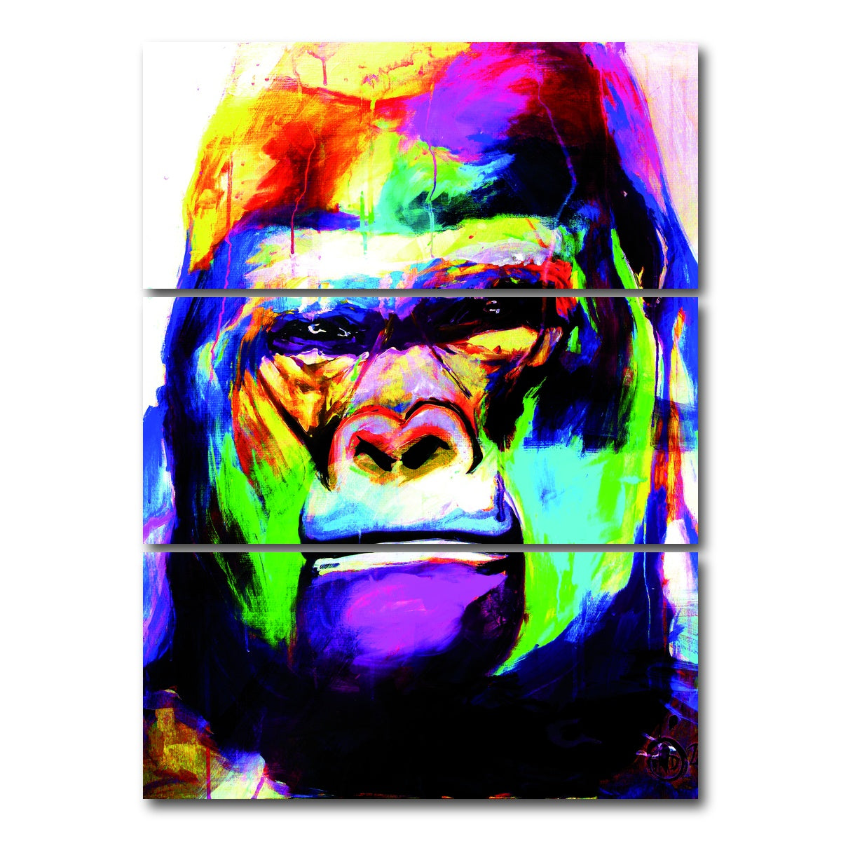 AUTO-MOCKUP WHITE | Primate 2 | 3 Piece | Gallery Wrap Canvas | group=8x18_stacked