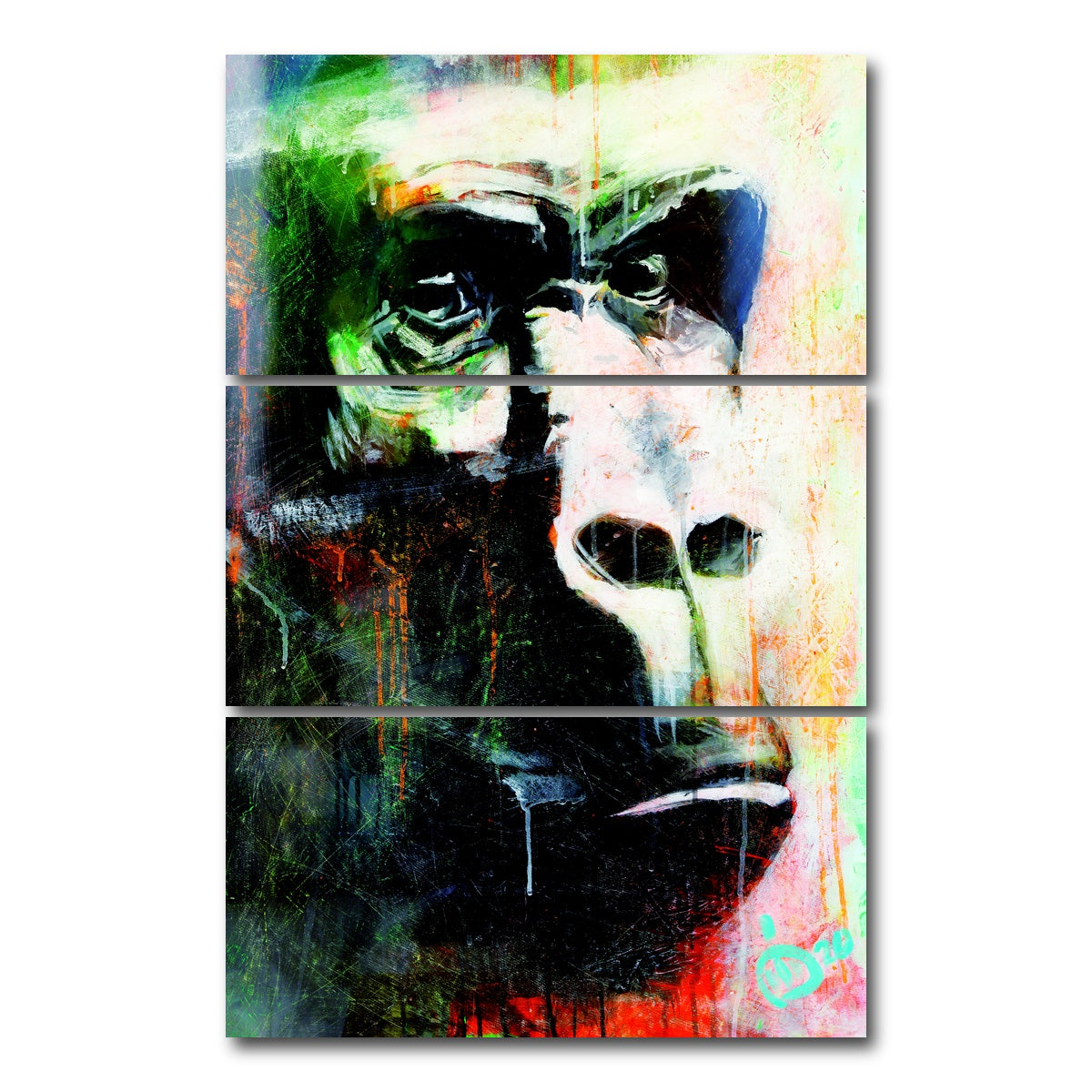 AUTO-MOCKUP WHITE | Primate 3 | 3 Piece | Gallery Wrap Canvas | group=12x24_stacked