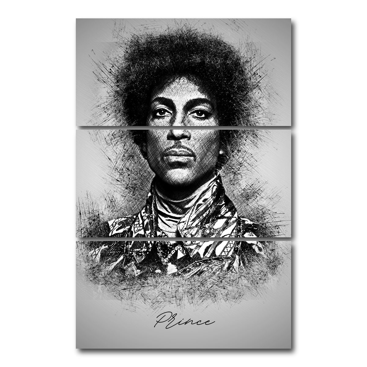 AUTO-MOCKUP WHITE | Prince Sketch | 3 Piece | Gallery Wrap Canvas | group=12x24_stacked