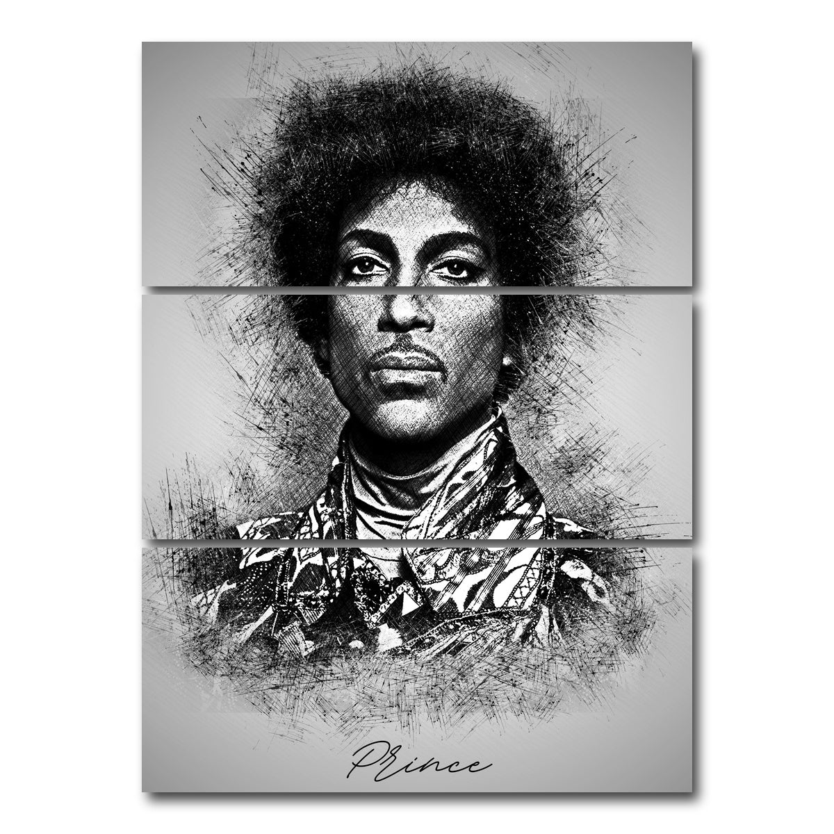 AUTO-MOCKUP WHITE | Prince Sketch | 3 Piece | Gallery Wrap Canvas | group=8x18_stacked