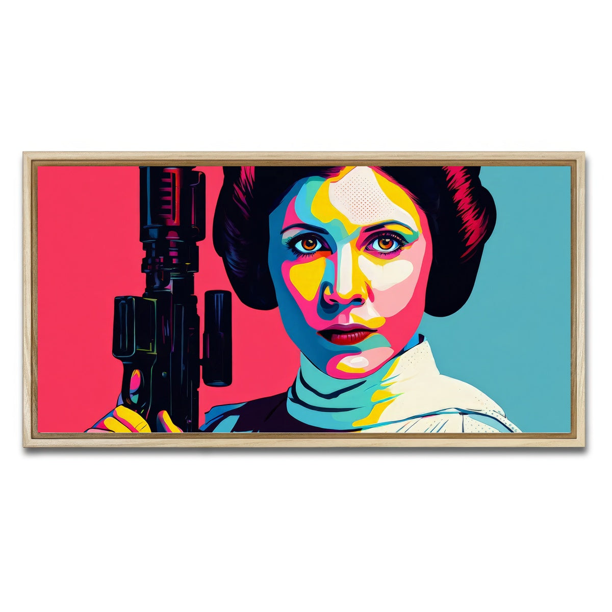 AUTO-MOCKUP WHITE | Princess Leia Gun | 1 Piece | Natural Framed Canvas | group=2x1