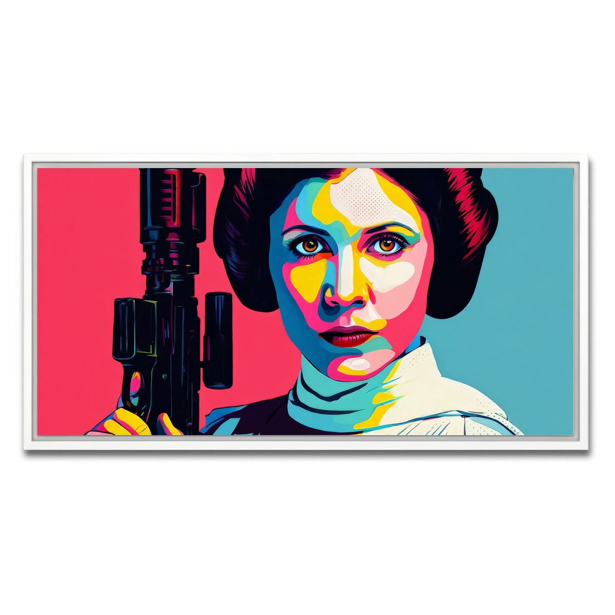 AUTO-MOCKUP WHITE | Princess Leia Gun | 1 Piece | White Framed Canvas | group=2x1