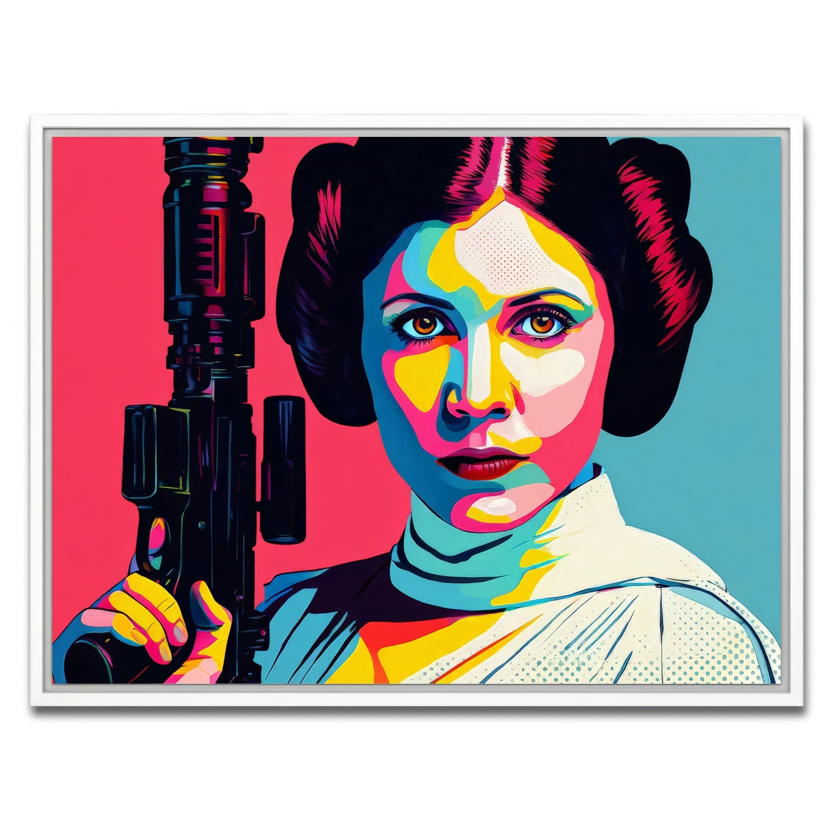 AUTO-MOCKUP WHITE | Princess Leia Gun | 1 Piece | White Framed Canvas | group=4x3