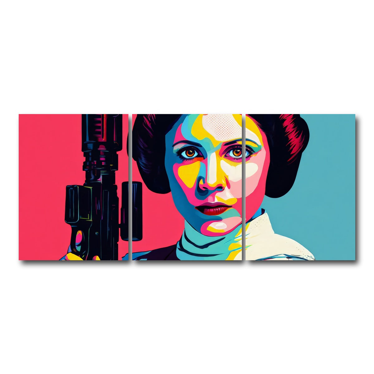 AUTO-MOCKUP WHITE | Princess Leia Gun | 3 Piece | Gallery Wrap Canvas | group=18x24