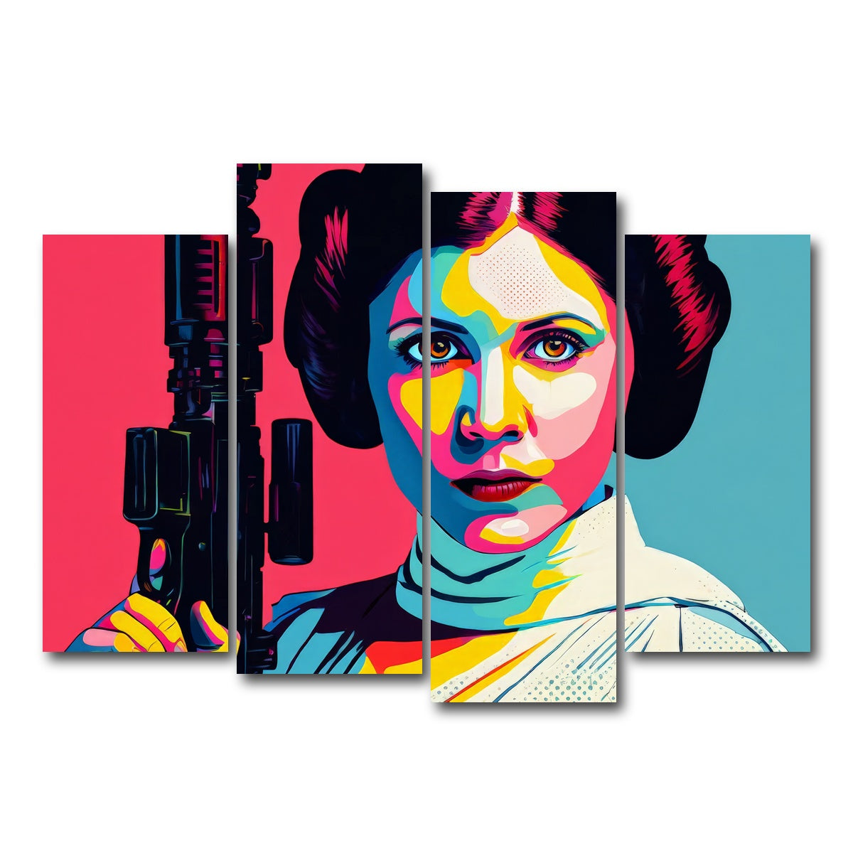 AUTO-MOCKUP WHITE | Princess Leia Gun | 4 Piece | Gallery Wrap Canvas | group=4_normal