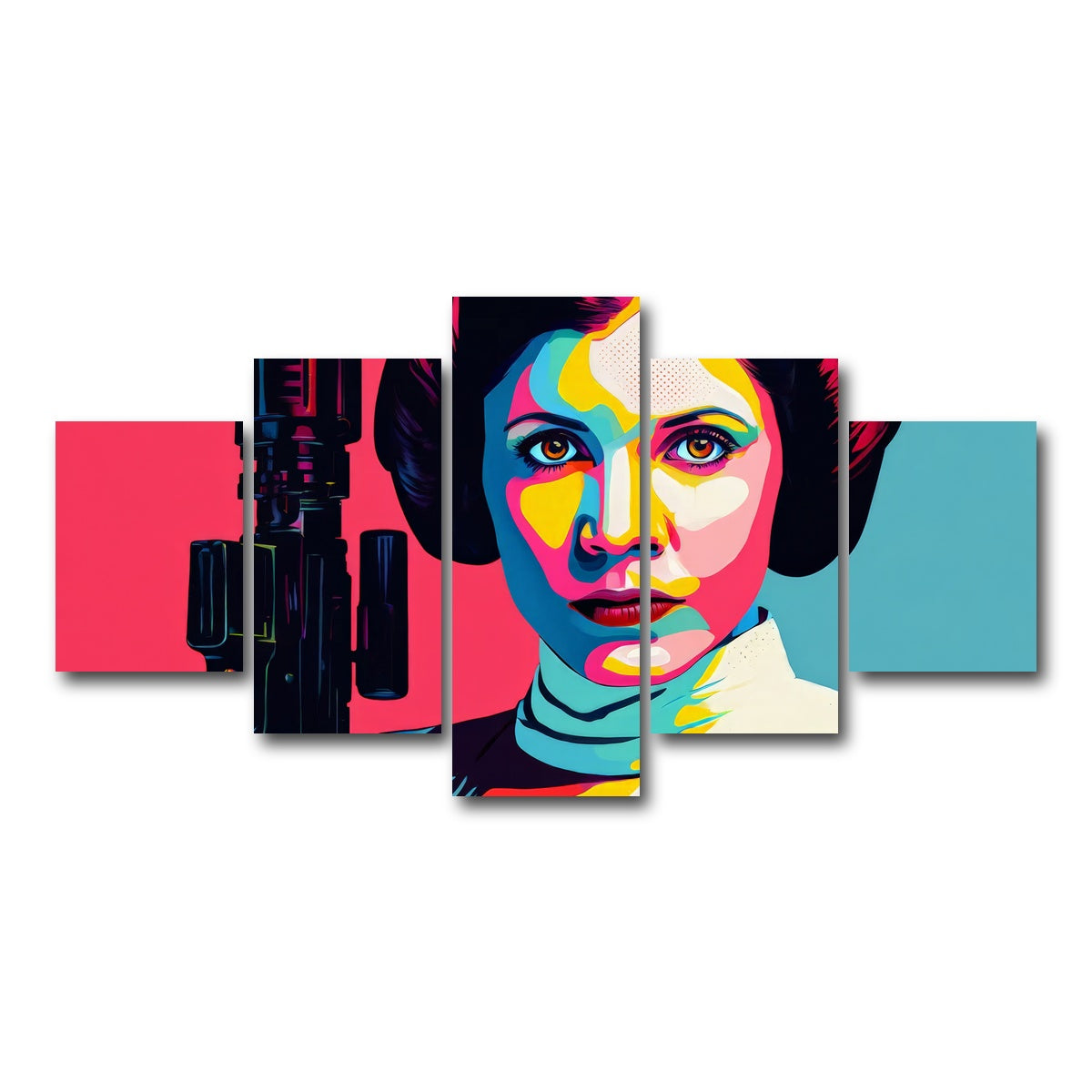 AUTO-MOCKUP WHITE | Princess Leia Gun | 5 Piece | Gallery Wrap Canvas | group=5_short