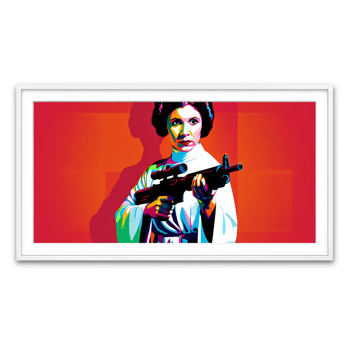 Framed Print 2x1 White