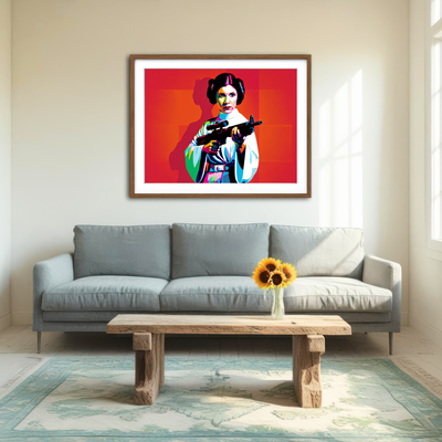 AUTO-MOCKUP ROOM | Princess Leia Red Wall Art