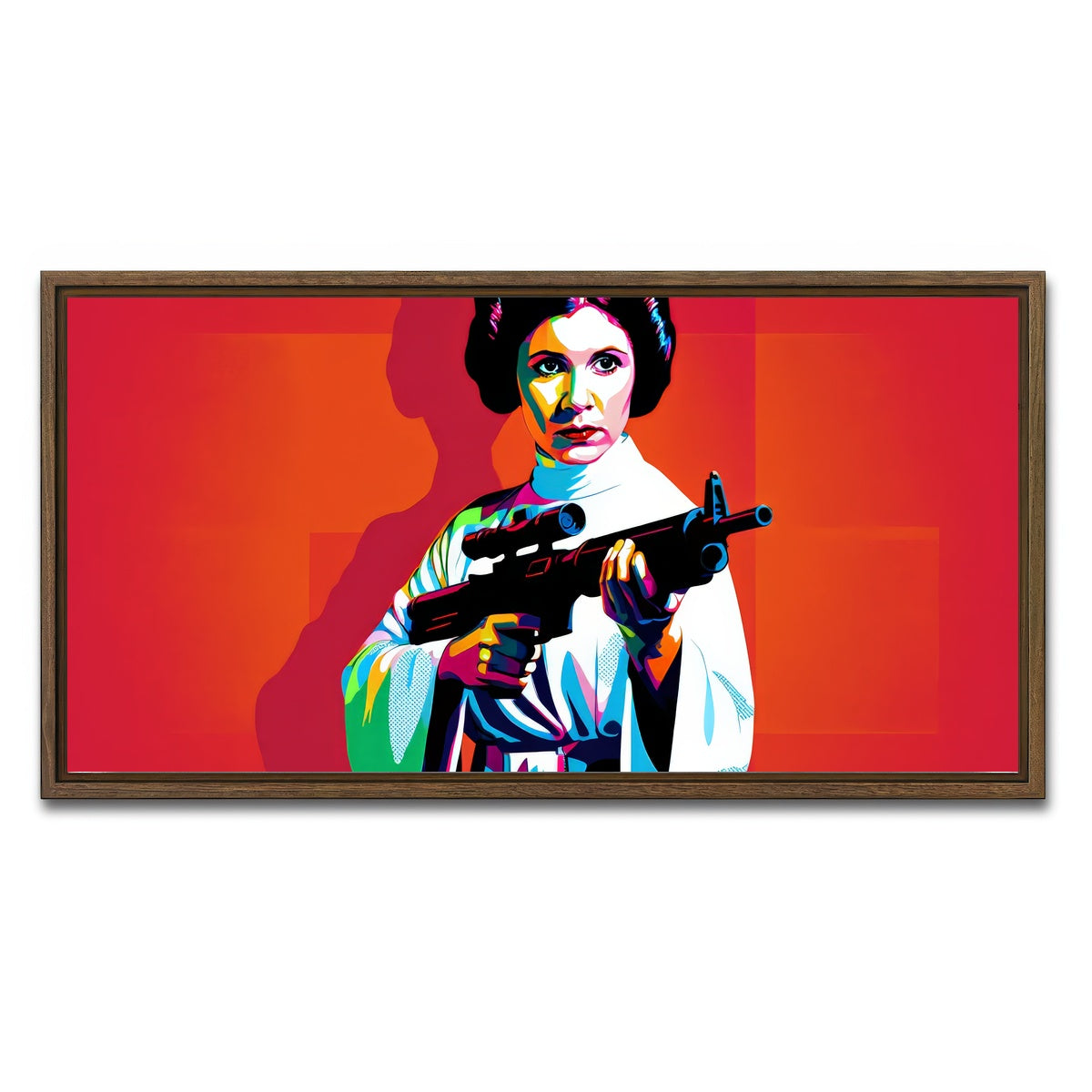AUTO-MOCKUP WHITE | Princess Leia Red | 1 Piece | Walnut Framed Canvas | group=2x1