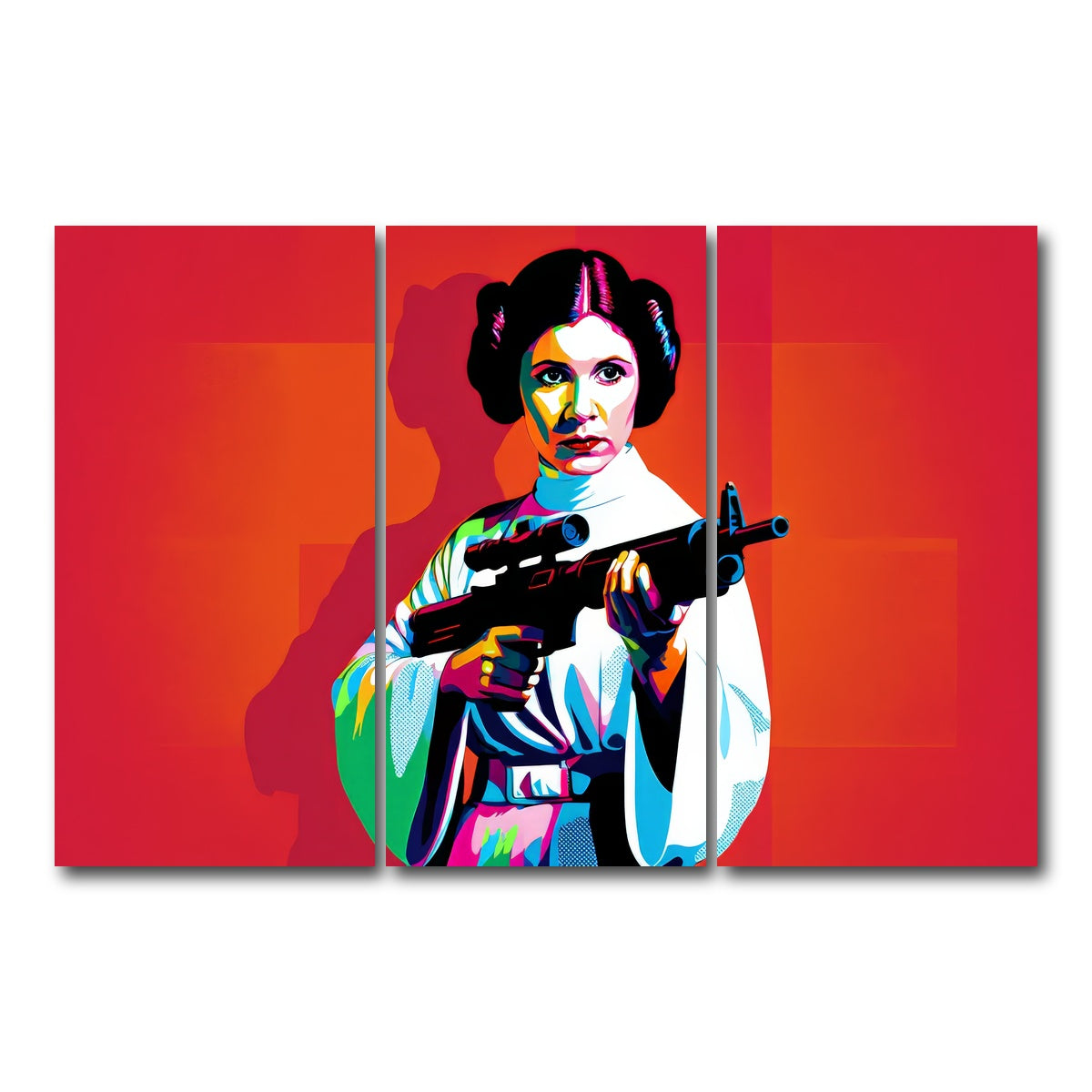 AUTO-MOCKUP WHITE | Princess Leia Red | 3 Piece | Gallery Wrap Canvas | group=12x24