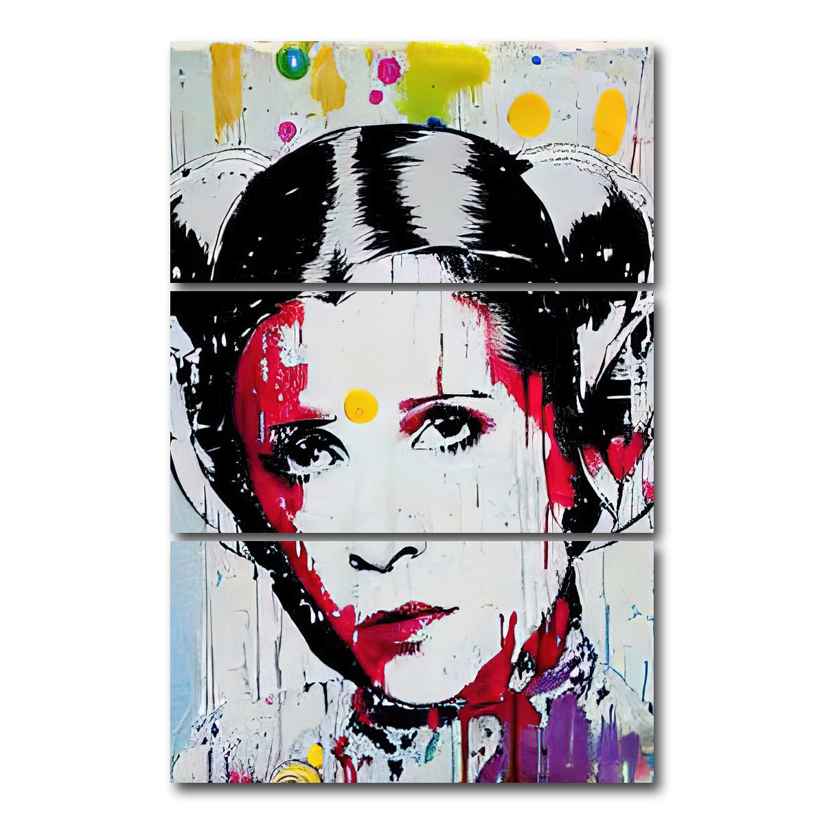 AUTO-MOCKUP WHITE | Princess Leia | 3 Piece | Gallery Wrap Canvas | group=12x24_stacked