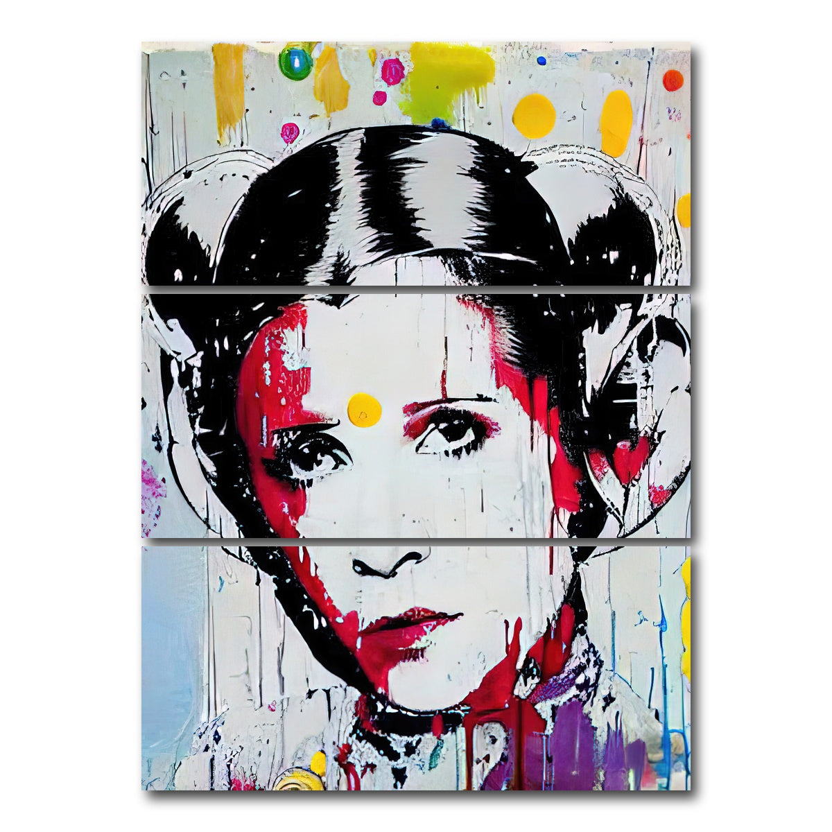 AUTO-MOCKUP WHITE | Princess Leia | 3 Piece | Gallery Wrap Canvas | group=8x18_stacked