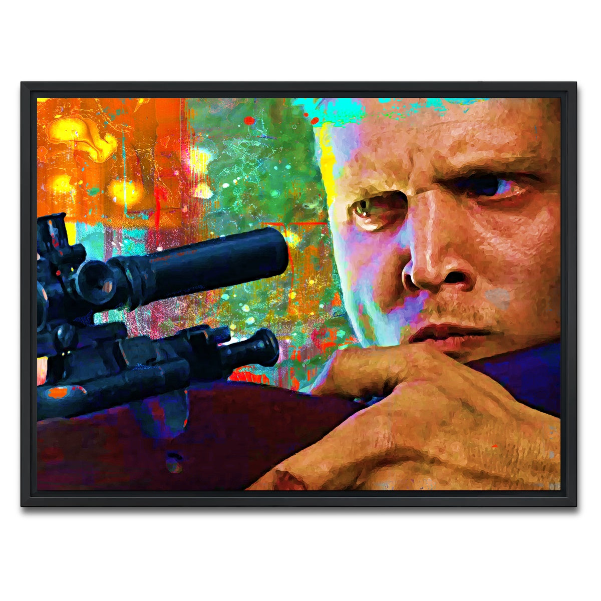 AUTO-MOCKUP WHITE | Private Jackson - Saving Private Ryan | 1 Piece | Black Framed Canvas | group=4x3