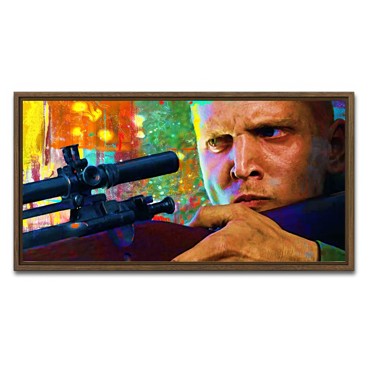 AUTO-MOCKUP WHITE | Private Jackson - Saving Private Ryan | 1 Piece | Walnut Framed Canvas | group=2x1