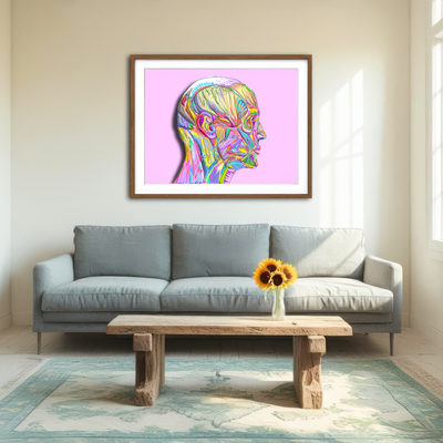 AUTO-MOCKUP ROOM | Profile Face Muscles Wall Art