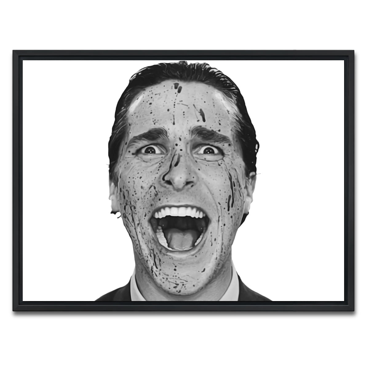 AUTO-MOCKUP WHITE | Psycho Bateman | 1 Piece | Black Framed Canvas | group=4x3