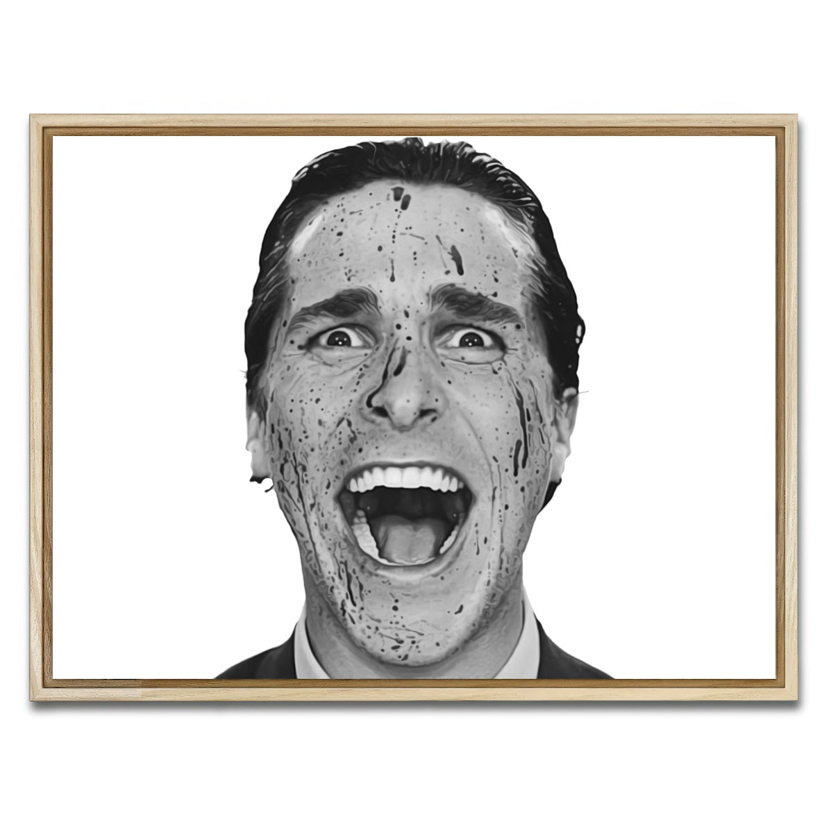 AUTO-MOCKUP WHITE | Psycho Bateman | 1 Piece | Natural Framed Canvas | group=4x3