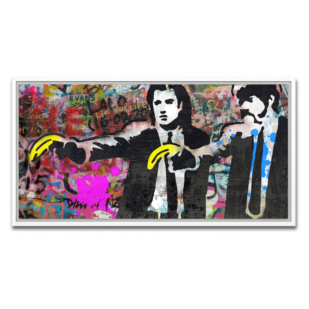AUTO-MOCKUP WHITE | Pulp Fiction Bananas | 1 Piece | White Framed Canvas | group=2x1