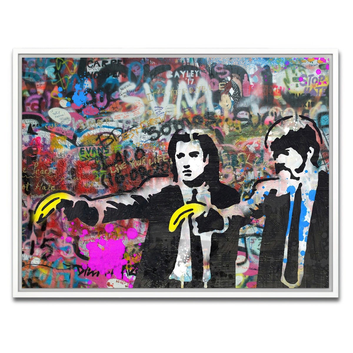 AUTO-MOCKUP WHITE | Pulp Fiction Bananas | 1 Piece | White Framed Canvas | group=4x3