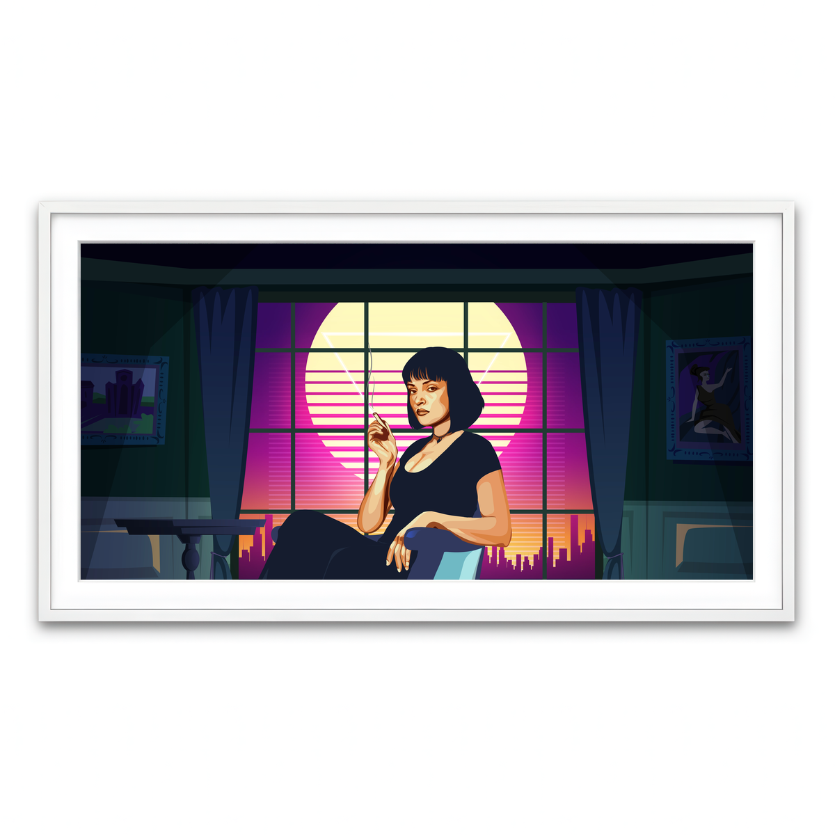 Framed Print 2x1 White